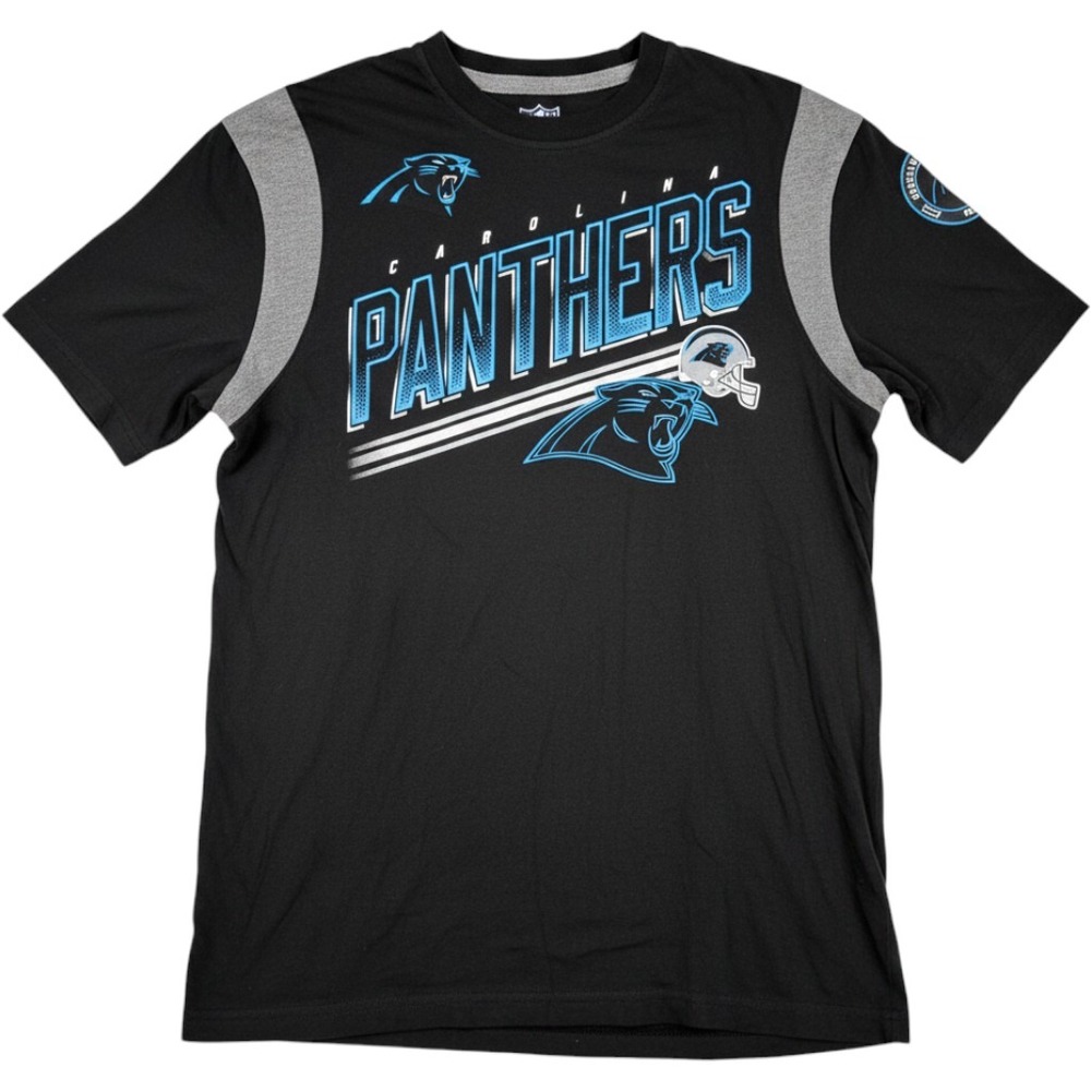 NFL Carolina Panthers Mens T-Shirt Large Black Grey Graphic Tee New‎ 6A200570